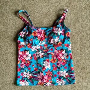 Lands’ End Floral Underwire Tankini Swim Top Size 16 NWT Lycra Xtra Life